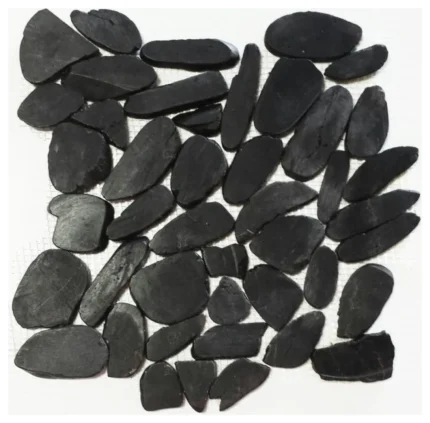Obsidion Black 12x12 Interlocking Flat Pebbles, (4x4 or 6x6) Sample