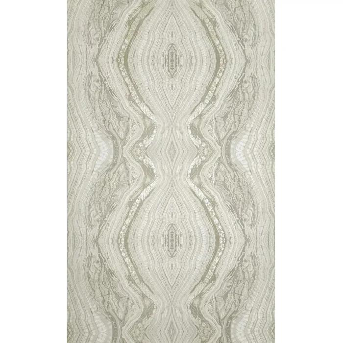 Olive gray pearl Kaleidoscope faux marble mineral stone Wallpaper 3D, 8.5" X 11" Sample - Image 1