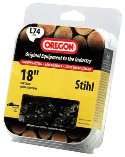 Oregon L74 Low Kickback 35SL Pro-Guard Chisel C-Loop Chain, 74 Drive Links, 18"