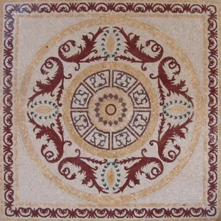 Ornamental Palmette Mosaic, Jakki, 31"x31"