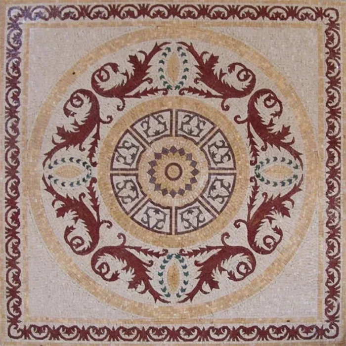 Ornamental Palmette Mosaic, Jakki, 31"x31" - Image 1