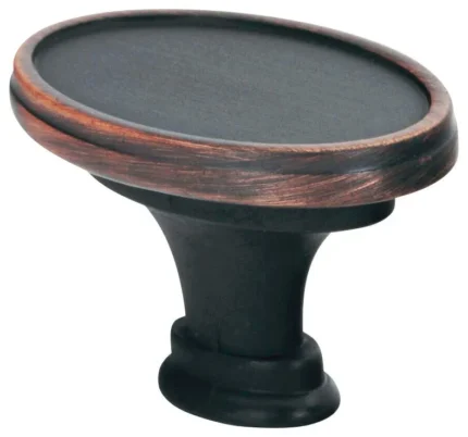 Oval style Brushed Oil-Rubbed Bronze Cabinet Knob 1-17/32" Length