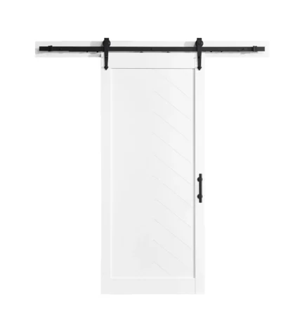 OVE Decors Cooper Barn Door With Victorian Rollers in Black, White