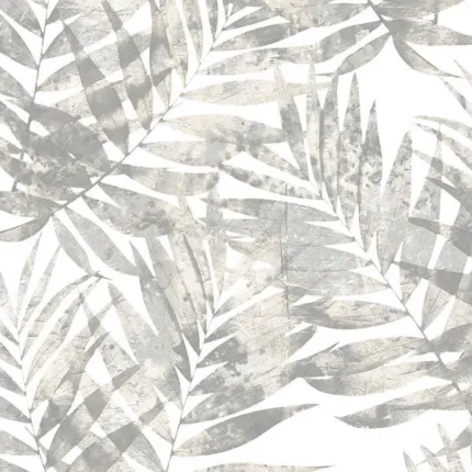 Palm Leaf Wallpaper in Taupe/Gray, Bolt