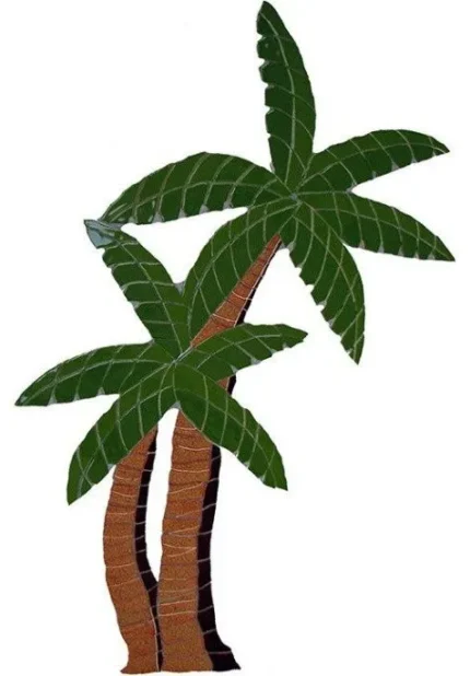 Palm Tree Ceramic Swimming Pool Mosaic 60"