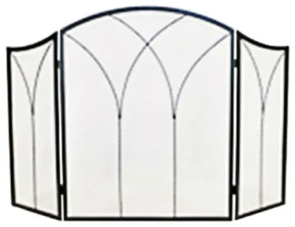 Panacea 15187 Gothic Style 3-Panel Fireplace Screen, Brushed Bronze, 30"x48"