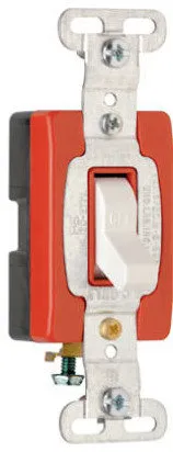 Pass & Seymour Premium Single Pole Toggle Switch, 20A, White