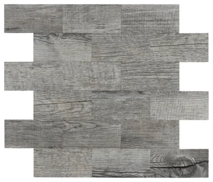 Peel and Stick Backsplash Aluminum Composite Tile 12"x12" Distressed Wood Panel, Wood