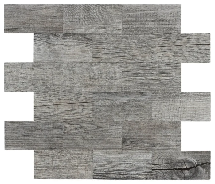 Peel and Stick Backsplash Aluminum Composite Tile 12"x12" Distressed Wood Panel, Wood - Image 1