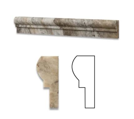 Philadelphia Travertine Honed OG-1 Chair Rail Molding Trim