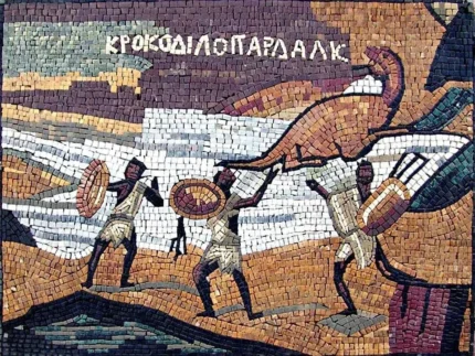Phoenician Scene Mosaic Art, 24"x31"
