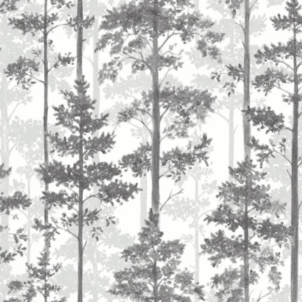 Pine Multicolor Silhouette Trees Wallpaper, Sample