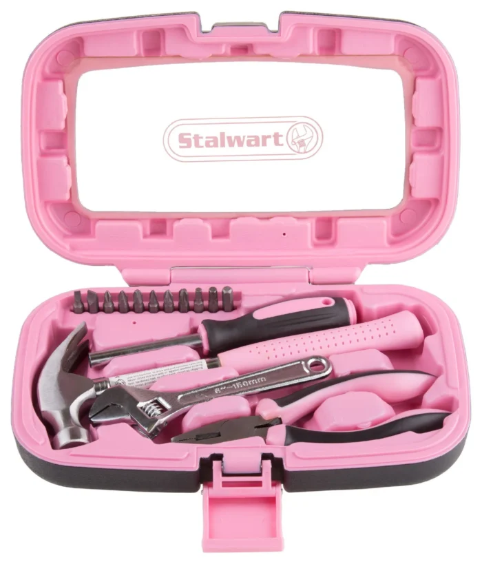 Pink Tool Kit  Household Car & Office 15 Piece By Stalwart - Image 1