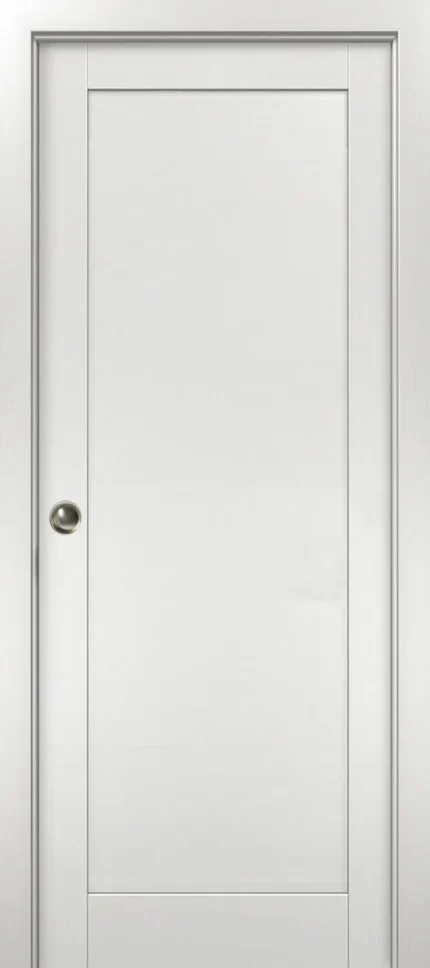 Pocket Door 24 x 80 & Frames | Quadro 4111 White Ash | Solid Closet Doors