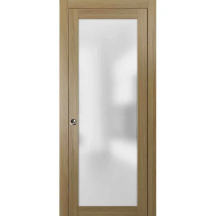 Pocket Door 24x80 Frosted Glass | Planum 2102 Honey Ash | Rail Kit