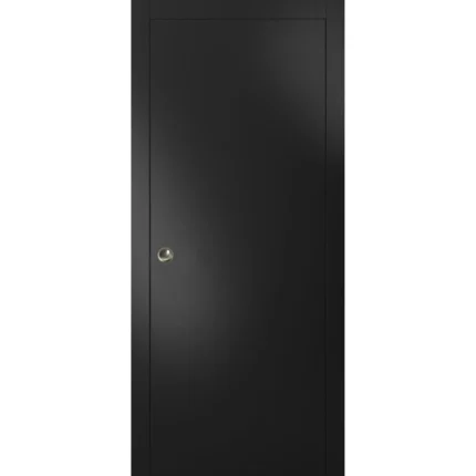 Pocket Door 30x84 | Planum 0010 Black Matte | Frames Kit Hardware Sliding