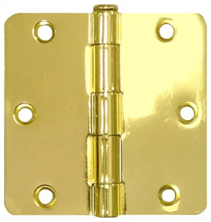 Polished Brass Door Hinge 3.5" With 1/4" Radius