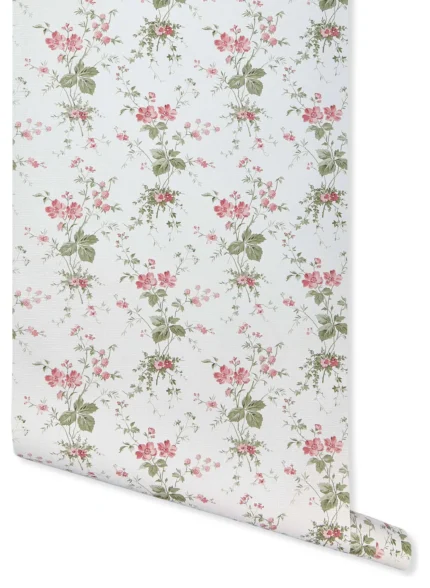 Press Floral Wallpaper, White, Bolt