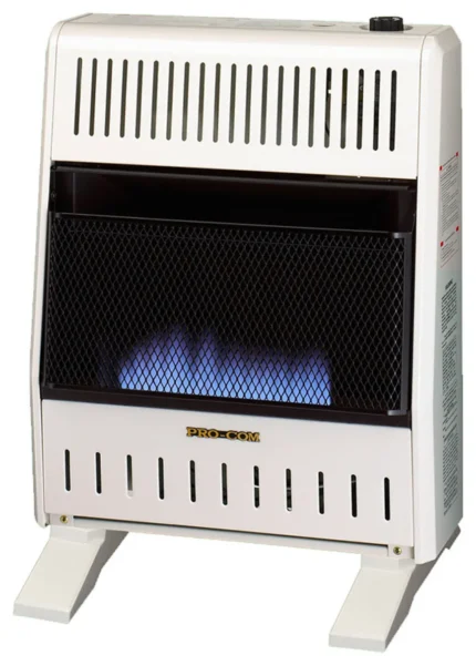 ProCom Dual Fuel Ventless Blue Flame Gas Heater With Blower - 20,000 BTU, T-Stat