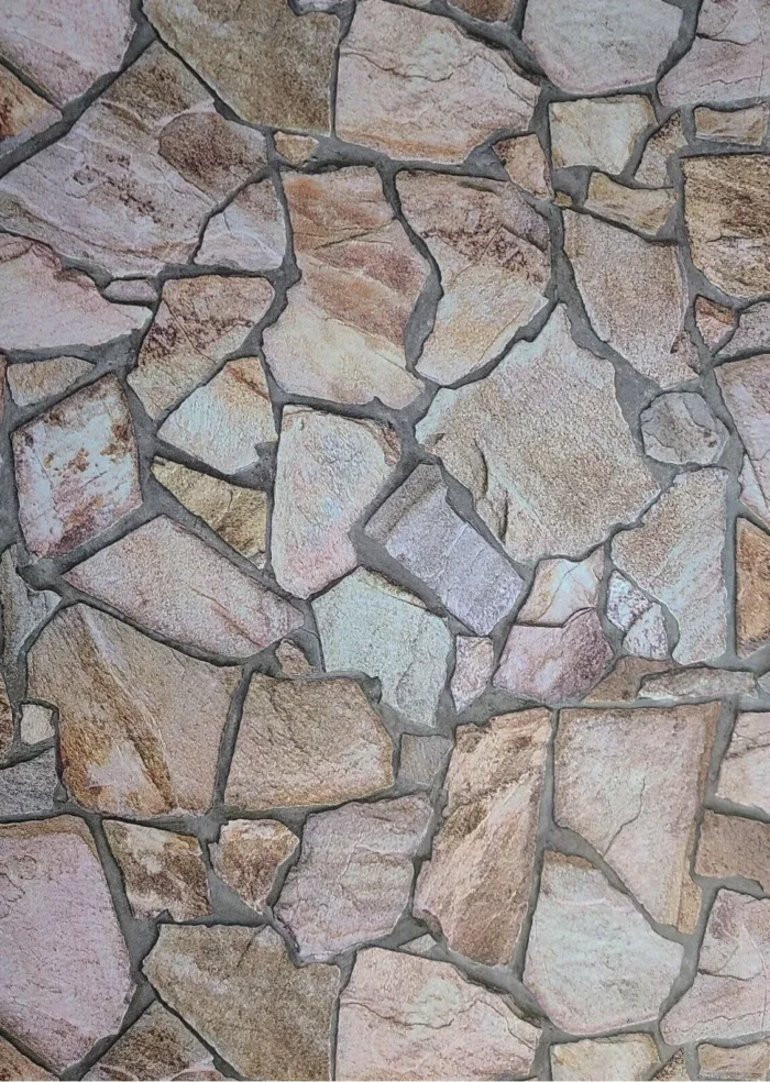Purple brown gray Modern textured faux Stone Wallpaper, 21 Inc X 33 Ft Roll - Image 1