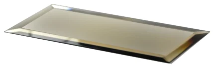 Reflections 4 in x 12 in Beveled Glass Subway Tile in Matte Gold