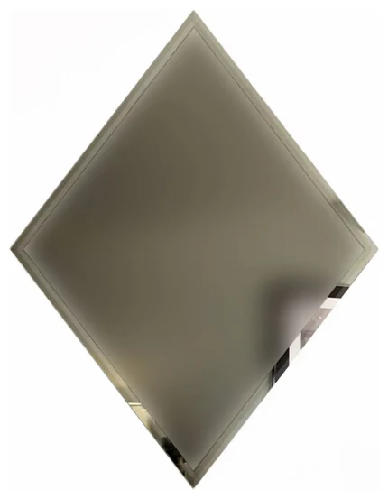 Reflections 6"x8" Gold Matte Diamond Glass Mirror Tile Peel and Stick