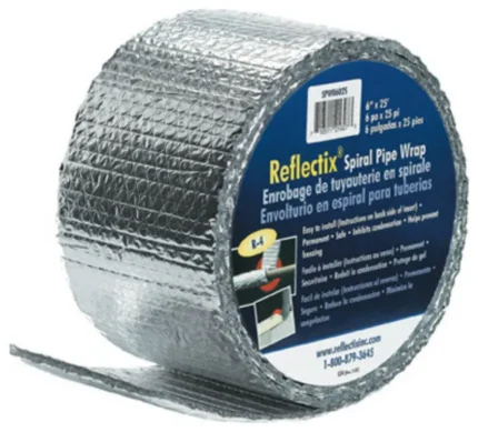 Reflectix® SPW0602508 Spiral Pipe Wrap Insulation, R-2.0, 6" x 25'