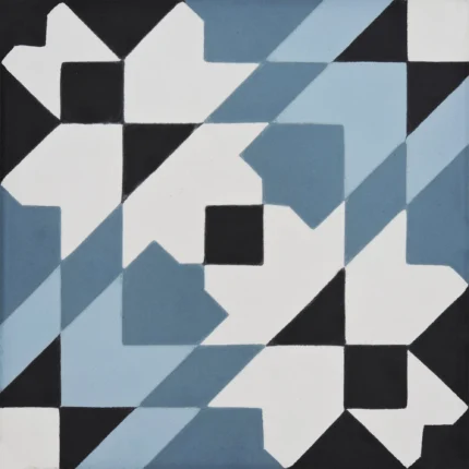 Reno Handmade Cement Tile, Blues/Black, Sample