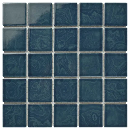 Resort Porcelain Mosaic Floor and Wall Tile, Coral Blue, Sample