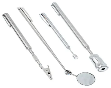 Retractable Telescopic 4-Piece Tool Set With Canvas Storage Bag