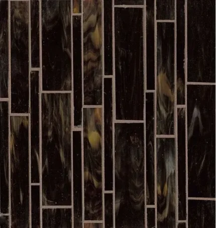 Retrospect 12"x12" Glass Linear Pattern Mosaic, Mahogany