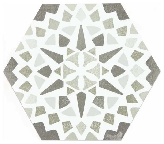 Ribera Peel & Stick Hexagon Floor Tiles, Sample - Image 1