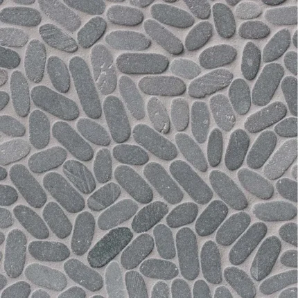 Rio Lago Sliced Coal Tumbled Marble Pebble, Sample