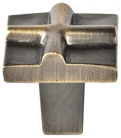 Rio Small Cross Knob 1", Antique Brass
