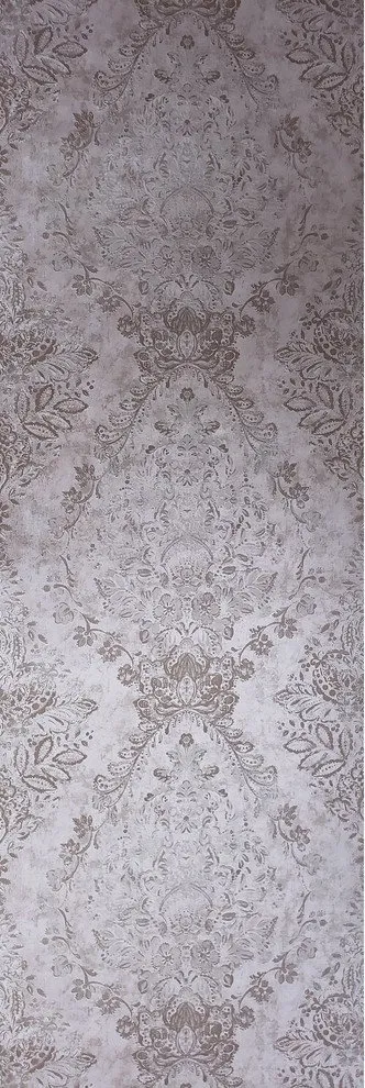 Rose Pink Silver Metallic Damask Wallpaper 76002, 21 Inc X 33 Ft Roll