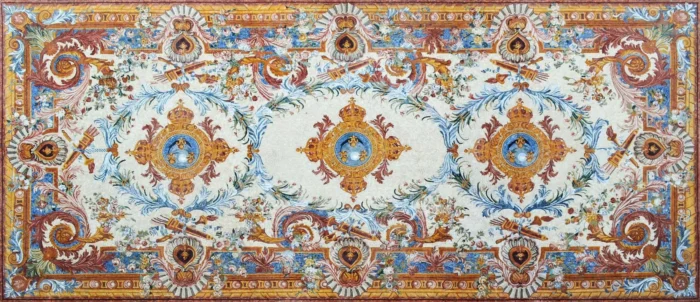Royal Marble Mosaic Floor Rug, 102"x230" - Image 1