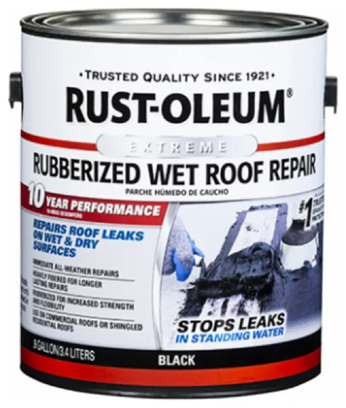 Rust-Oleum 351237 Wet Roof Leak Stop Cement Patch, Black, Gallon - Image 1