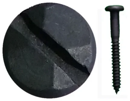 Rustic Wood Screws, Black, Slotted #8 x 1 1/2", Set of 24