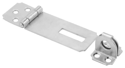 Safety Hasp, 3-1/2", Steel Construction, Zinc Plated Finish, Fixed Stapled