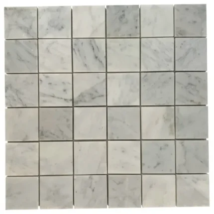 SAMPLE OF 12"x12" Bianco Carrara Honed Marble Square Mosaic Tile