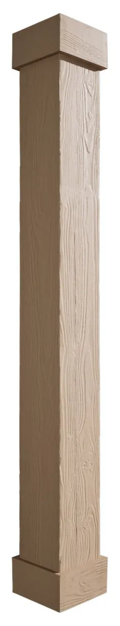 Sand Blasted Endurathane Faux Wood Non-Tapered Square Column Wrap