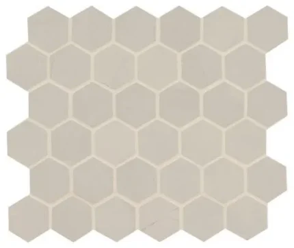 Sande Ivory 2X2 Hexagon Matte Porcelain Mosaic, 4x4 or 6x6 Sample