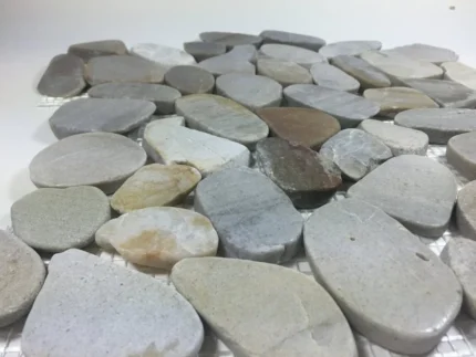 Sandy Beach Earth 12X12 Interlocking Flat Pebble Tile, Sample