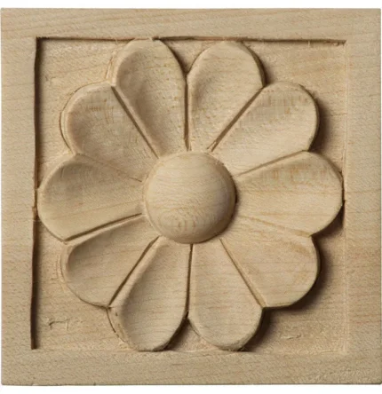 Sanford Square Block Wood Rosettes, Cherry, Medium