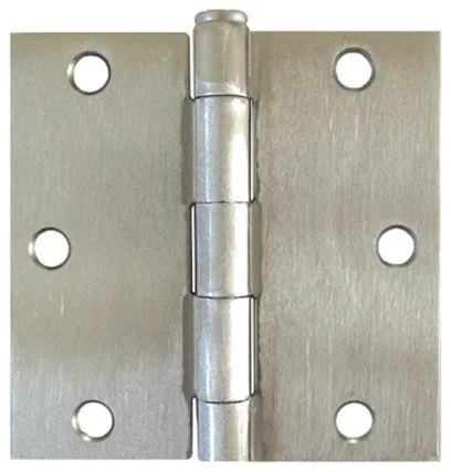 Satin Nickel Door Hinge 3.5" With Square Radius