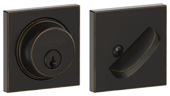 Schlage B60N-COL Single Cylinder Keyed Entry Grade 1 Deadbolt - Aged Bronze - Image 1