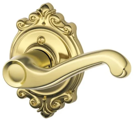 Schlage F170-FLA-BRK-RH Flair Right Handed Non-Turning One-Sided - Polished