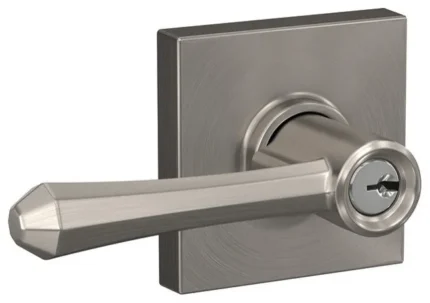 Schlage F51A-DMP-COL Dempsey Single Cylinder Keyed Entry Door - Satin Nickel