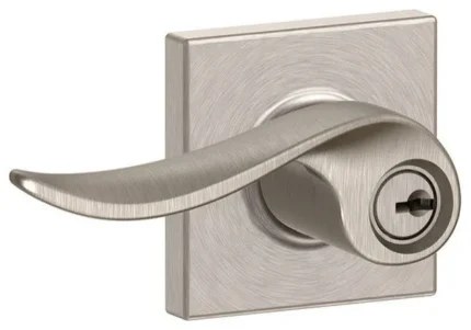 Schlage F51A-SAC-COL Sacramento Single Cylinder Keyed Entry Door - Satin Nickel