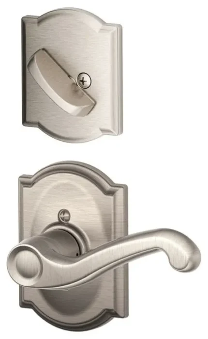 Schlage F59-FLA-CAM-LH Flair Left Handed Single Cylinder Interior - Satin